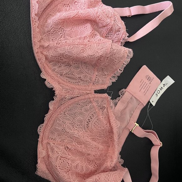 Soma Unlined Lace Balconette Bra-40DD - Picture 2 of 2